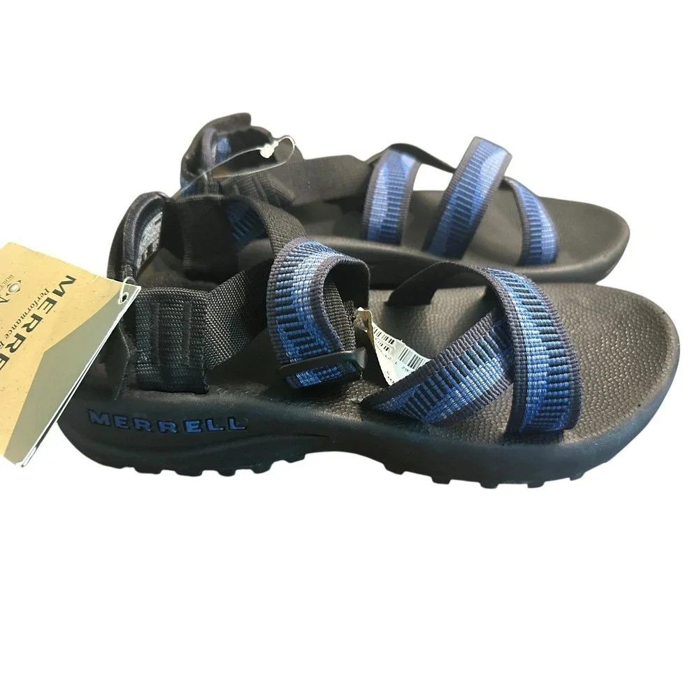 Merrell Python Sandals Black Blue Strap Hiking Outdoor Trail NEW Mens 9 LL Bean